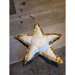 Star white golden trim ornament xmas